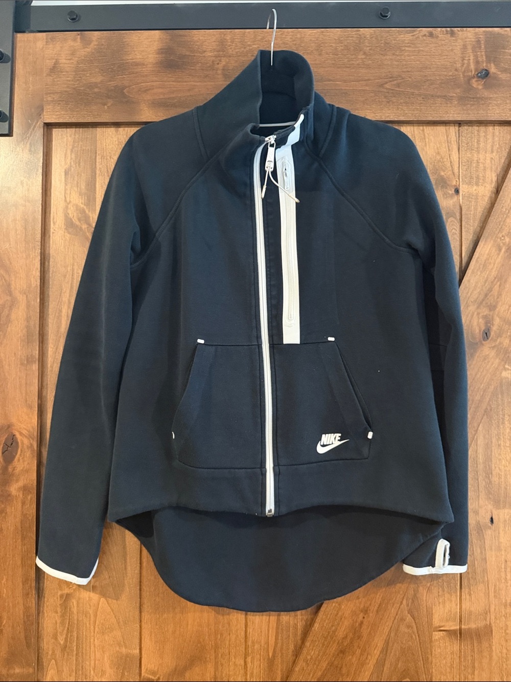 Nike Black Hoodie Jacket with White Trim